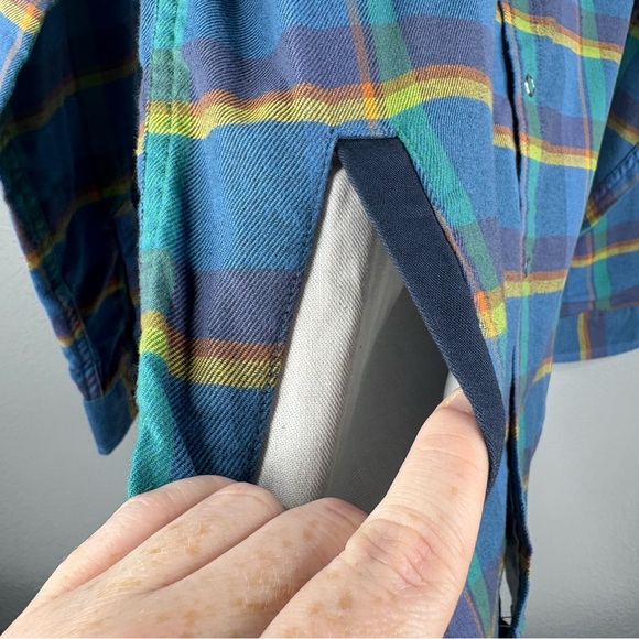 L.L.Bean Kids' BeanFlex All-Season Flannel Shirt - Marine Blue - Picture 5 of 12